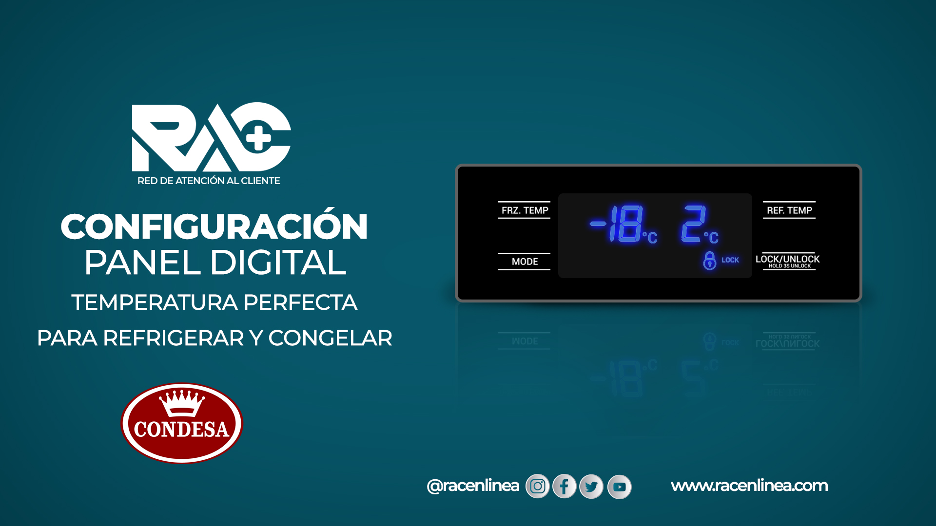 Configura el Panel Digital del Refrigerador 530L Condesa - RAC